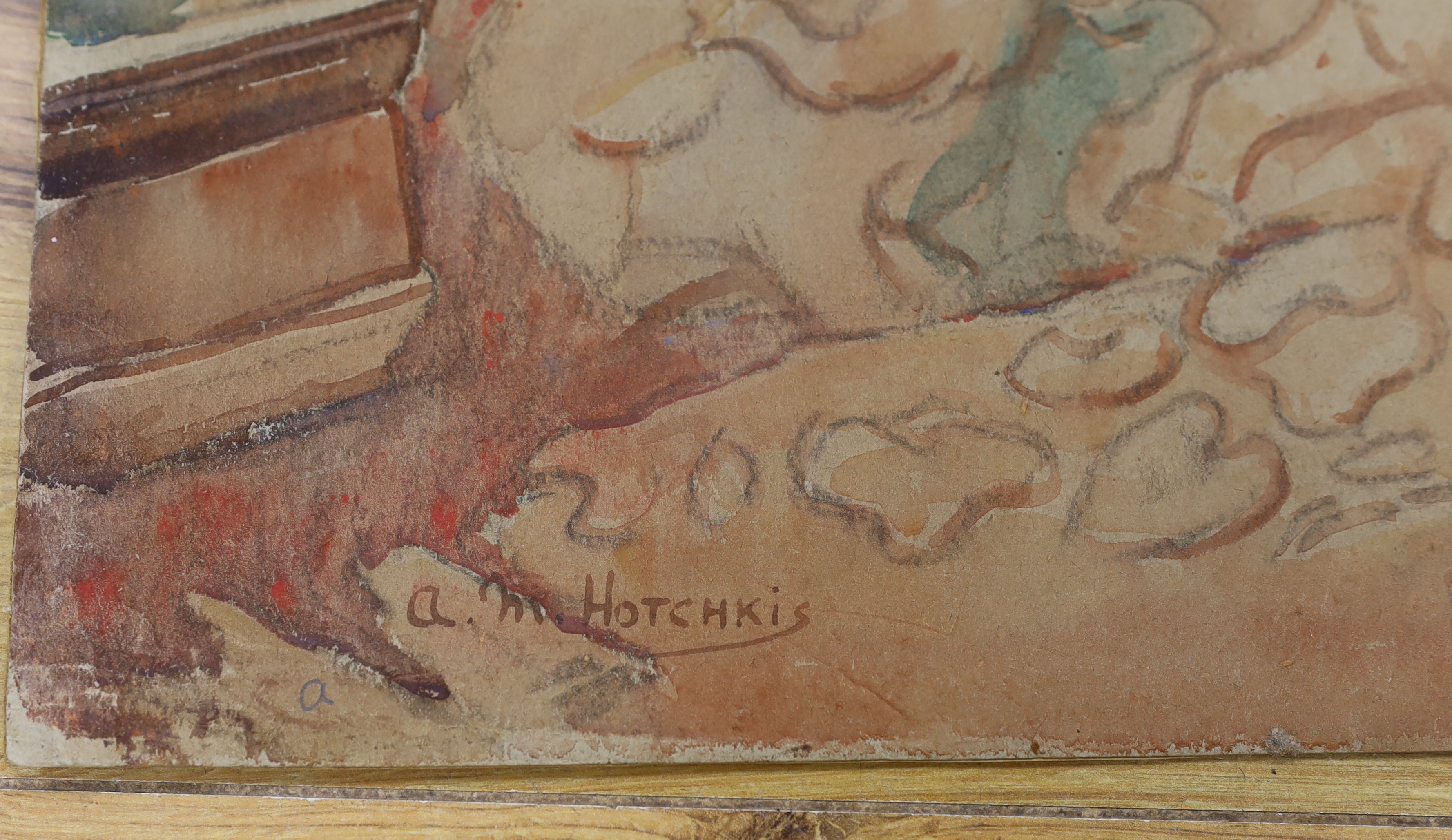 Anna Mary Hotchkis RSA (Scottish, 1885-1984), watercolour, Ancient Bath, signed, Chatham Galleries, Hong Kong inscribed label verso, 57 x 38cm, unframed